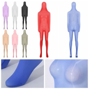 Women Bodysuit Full Cover Catsuit Pantyhose Jumpsuit Mummy Rompers Glossy Oil - Picture 1 of 57