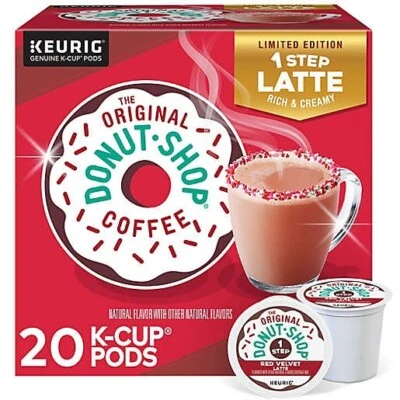 THE ORIGINAL DONUT SHOP Lot NIB 20ct Kcup Original Donut Red Velvet Latte Brew Coffee Christmas Holiday