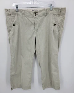 Pantalones American Eagle para mujer 18 negros marfil a rayas recortados pierna ancha boho playa - Imagen 1 de 7