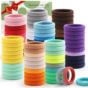100PCS Elastic Hair Ties, Seamless Hair Band, Ponytail Holder No Crease Damage, - Picture 1 of 12