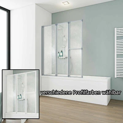 SCHULTE Duschabtrennung Faltwand Badewannenaufsatz Duschwand Badewannenfaltwand 3-Teilig