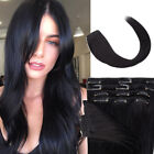 Thick Clip In Remy Human Hair Extensions Full Head 8 Pieces Weft Russian Blonde#