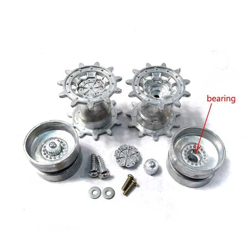 Mato 1/16 HengLong Leopard 2A6 RC Tank Metal Sprockets Idlers W/ Bearings MT153 - Image 1 of 1