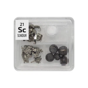 Scandium Metal Turnings Powder Crystal Beads Quad Element Tile Pure - Periodic - Picture 1 of 12