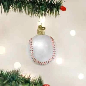 Baseball Old World Personalized Glass Christmas Ornament - Picture 1 of 1