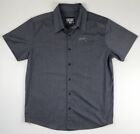 Jetpilot Short Sleeve Shirt Charchol Size Large/XL Polyester Rayon Button Up EC