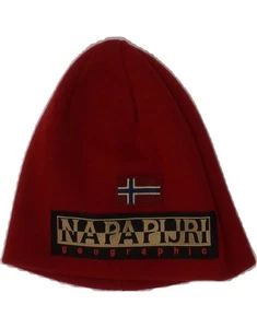 NAPAPIJRI Boys Graphic Beanie Hat One Size Burgundy Acrylic F214 - Picture 1 of 3