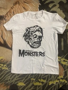 Famous Monsters T Shirt Sz S Men’s Shock Monster Retro Neat White - Picture 1 of 7