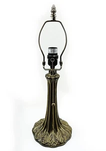 Tiffany Lamp Holder, Lamp Base, Antique Brass, Alloy, 1-Zipper Lamp Socket,Bu... - Picture 1 of 6