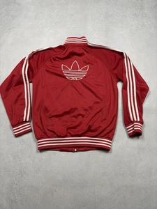 Vintage Adidas Originals 2000s Red Trefoil Track Jacket Zip Y2K Firebird Style S - Bild 1 von 24