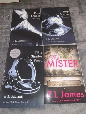 SIGNED Complete Fifty Shades Trilogy + The Mister by E.L. James Paperback Set - Image 1 of 4