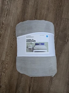 Full/Queen Corduroy Plaid Comforter Gray - Room Essentials - Picture 1 of 5