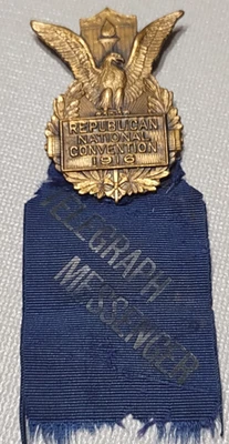INSIGNIA MEDALLA OPERADOR TELÉGRAFO CONVENCIÓN NACIONAL REPUBLICANA 1916 - Imagen 1 de 4
