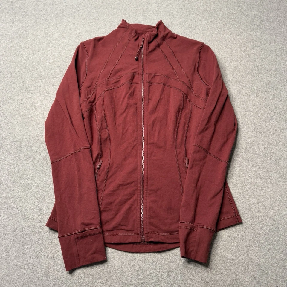 Chaqueta Lululemon Define Mujer 12 Roja Atletismo Cremallera Completa Gimnasio Yoga Pilates Foto 1 de 4