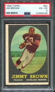 1958 Topps #62 Jim Brown RC PSA 4 Cleveland Browns HOF Syracuse University - Picture 1 of 2