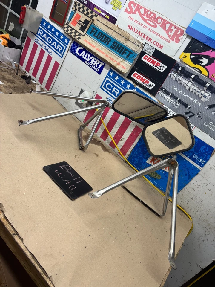 1980-1997 F150 F250 F350 BRONCO SIDE DOOR MIRRORS STAINLESS CHROME TRUCK SET OEM - Image 1 of 4