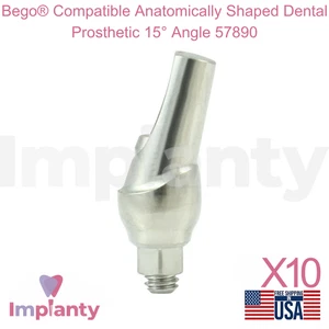 10x Prótesis Dentales Compatible con Bego® Forma Anatómica Ángulo 15° 57890 - Imagen 1 de 6