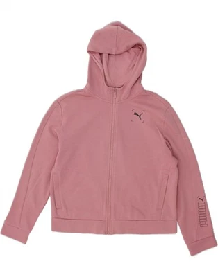 PUMA Womens Graphic Zip Hoodie Sweater UK 10 Small Pink Polyester AR10 - Image 1 of 3