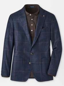 44R PETER MILLAR Benning Glen Plaid Sports Coat Blazer Jacket Navy NWT  $1295 - Picture 1 of 6