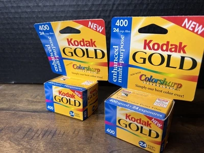 VTG Kodak Gold 400 Speed Film Exp. 1999 Lot 2 rolls 24 Exposure Camera Y2K  - Image 1 of 4
