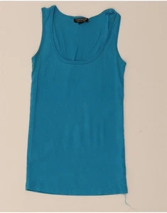 TOPSHOP Womens Vest Top UK 10 Small Blue Cotton BP07 - Picture 1 of 3