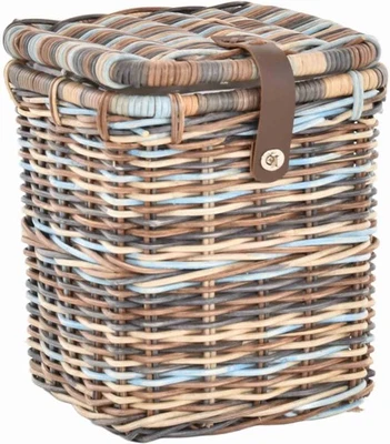 Korbtruhe Allzweck Korb Box mit Deckel Rattan (Mehrfarbig, Klein, Quadratisch) - Bild 1 von 4