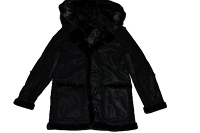 CHAQUETA DE PIEL DE OVEJA DENALI AUTÉNTICA Jordan Craig PARA HOMBRES NEGRA Todas las Tallas Nueva Foto 1 de 4