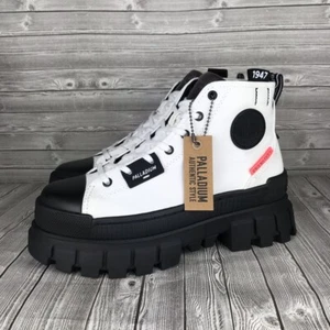 Palladium Revolt HI TX Womens 7 White Black chunky platform ankle sneaker boot - Picture 1 of 9