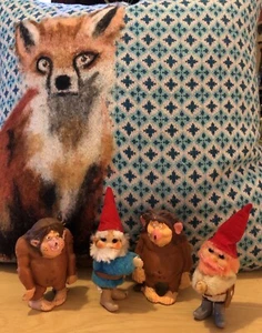 David The Gnom 2 Clip On plus 2 Troll Figure Lot Set Vintage 1988 80’s tv rare - Picture 1 of 5