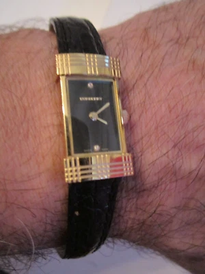 VINTAGE BURBERRY TANK WATCH WITH 2 DIAMONDS - LADIES' - BU4552 -  SC-7A - Image 1 of 4