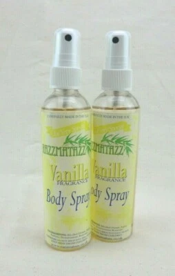 RAZZMATAZZ 2 X 100ml - Vanilla Scented Body Spray - Delightful UK Made Fragrance For You!