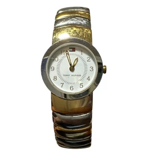 Tommy Hilfiger Damenuhr 2-farbig Silber & Gold Damen offenes Manschettenband FUNKTIONIERT - Bild 1 von 4