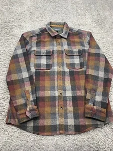 Jeremiah Shirt Men Large Brown Plaid Wool Blend American Legacy Flannel Shacket - Picture 1 of 9