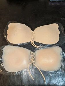 Silicone Invisible Gel Bras Sticky Strapless Nipple Cover Push-Up Bras 2 Pack C - Picture 1 of 2