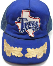 Red White Blue Texas Logo Laurel Leaf Mesh Baseball Trucker Snapback Hat Vintage
