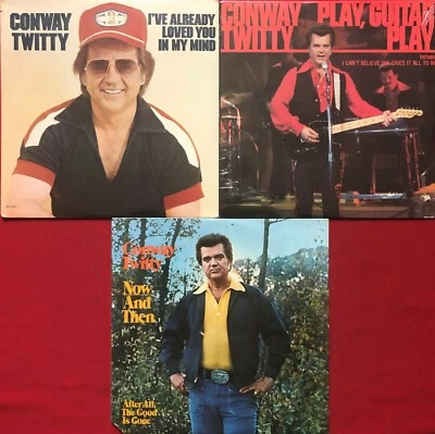 CONWAY TWITTY 3 LP MINT SEALED RECORDS PLAY GUITAR NOW AND THEN COUNTRY - Image 1 of 4