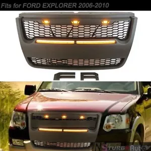 Fits For FORD EXPLORER 2006-2010 Black Front Grille Bumper Grill With LED Lights - Bild 1 von 9