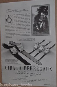 1947 Girard Perregaux Watch advertisement, men's & lady's wristwatches - Imagen 1 de 3