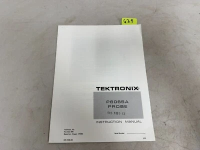 Tektronix P6065A Probe Instruction Manual Book - Image 1 of 4
