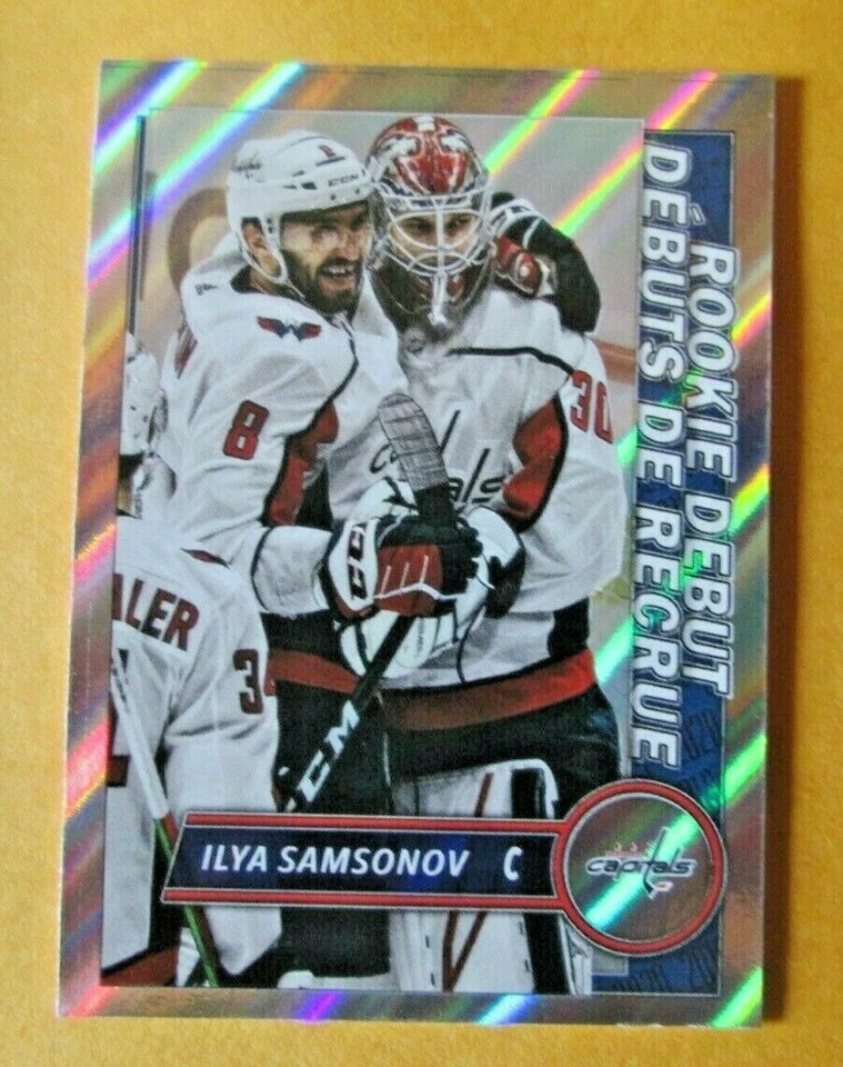 2020-21 Topps NHL Hockey Sticker FOIL ILYA SAMSONOV #538 ROOKIE DEBUT WASHINGTON - Image 1 of 4