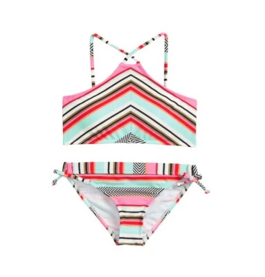 Billabong Girls Like That High Neck Two Piece Swimsuit Multicolor Size 8 7691 - Image 1 of 2