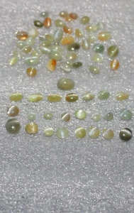 Chrysoberyl Cat's Eye Gemstone, Natural Chrysoberyl Cabochon Lot 43.55 Cts - Picture 1 of 4