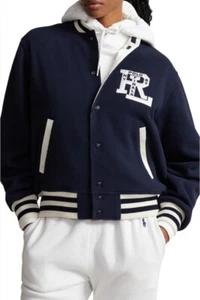 Giacca Bomber Polo Ralph Lauren Donna Logo Reversibile Blu Navy/Bianco Tg XXL NUOVA CON ETICHETTE - Foto 1 di 12