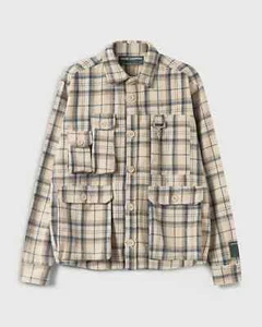 Camisa Reese Cooper Cargo Bolsillo Franela Crema Talla L - Imagen 1 de 4