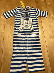 NWT Hanna Andersson Short Johns Pajamas PJs Star Wars 150 12 R2-D2 Blue Stripe - Picture 1 of 4