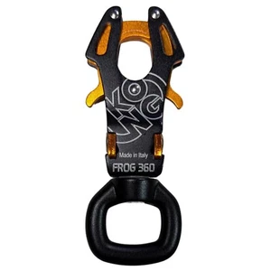 Kong Italy Frog 360 Swivel Carabiner Climbing Clip 23kN Black Orange - Picture 1 of 6