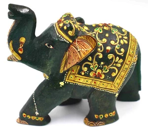 Great Jade Fortunate Elephant Figurine Collection Purpose Natural Gold Art Work - Picture 1 of 5