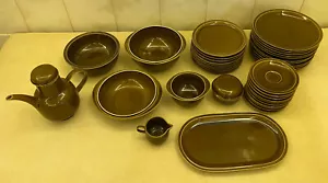ORIGINAL MELITTA VINTAGE GESCHIRR 41TEILIG BRAUN POTTERY 70ER JAHRE - Bild 1 von 21