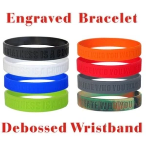 Personalized Customized Gifts - Silicone Bracelet Custom Logo Band Name Tel. - Picture 1 of 39