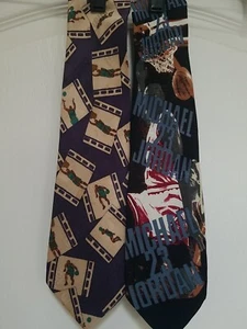 Lot Of 2 Vintage Michael Jordan Silk Ties EUC, Shooting Hoops, Michael 23 Jordan - Picture 1 of 7